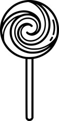 Black and White Lollipop Outline Vector SVG
