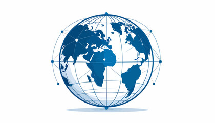 Fototapeta premium Global Network Connection World Map Illustration
