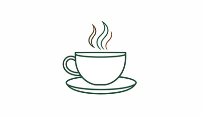 Obraz premium A steaming cup of coffee or tea on a saucer, a comforting beverage in a classic mug, perfect for a warm break.