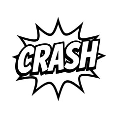 Naklejka premium CRASH Comic Text in Pop Art Style
