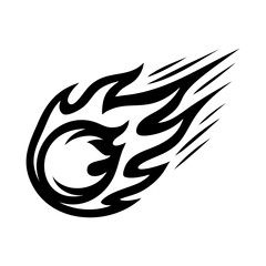 Flaming Fireball Comic Style Pop Art Icon