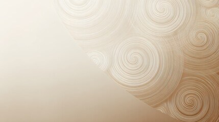 Abstract swirling spiral pattern with textured circular design in soft neutral beige and cream tones creating a calming and intricate background for artistic projects