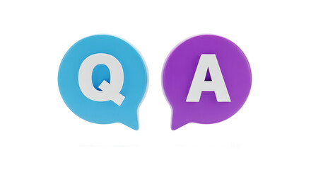 Q and A Speech Bubbles Isolated on White Background