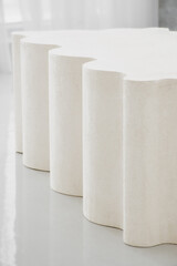 background white modern table in the room