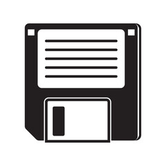 Magnetic floppy disc icon. Diskette isolated on background vector illustration.
