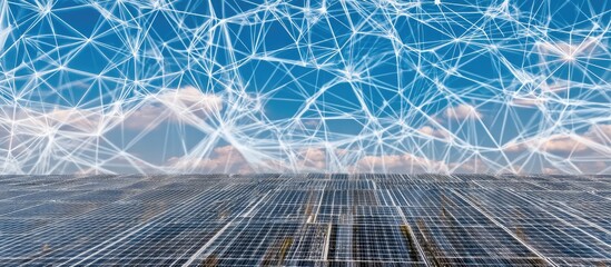 Solar farm with interconnected network in the sky