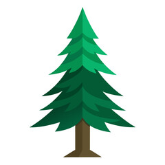 Dark green pine tree vector illustration clean style