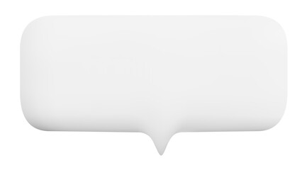 Rectangular white 3D speech bubble isolated on background, wide minimal template for banners, text blocks, infographics and website headers