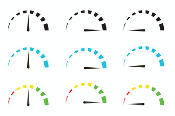 Speedometer icon, Meter Gauge icon in vector
