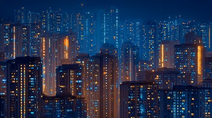 Cyberpunk Cityscape Neon Lights and Futuristic Architecture at Night