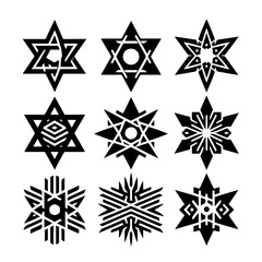 Geometric star silhouette, Geometric star vector