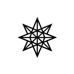 Obraz premium Geometric star silhouette, Geometric star vector