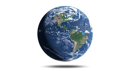 Fototapeta premium Rotating Earth Globe Showing Blue Oceans and Green Continents
