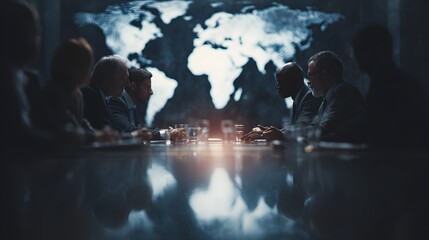 Global investment partners meeting with high  lighting and focus