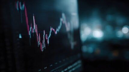 Diversified portfolio charts displayed on a screen showcasing a wealth strategy with sharp focus and high