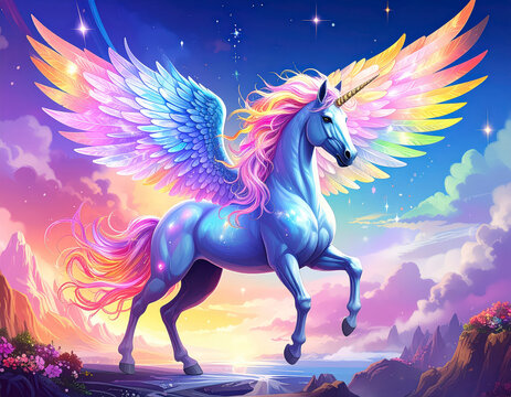 caballo, animal, vector, ilustraci&oacute;n, pegaso, dibujos animados, padrillo, unicornio, silueta, chacras, carreraage