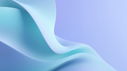 Elegant abstract smooth flowing curves with soft gradient shades of blue and green creating a modern minimalist digital art background design
