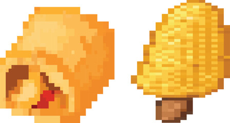 Obraz premium Apple Pie And Corn Sheet Pixel Art