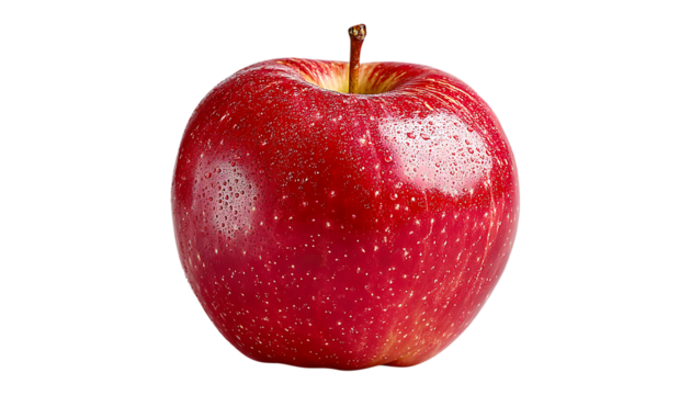 Side View of Fresh Apple, isolated on transparent background, PNG