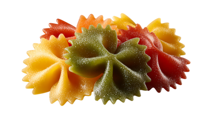Assorted Color Farfalle Pasta, isolated on transparent background, PNG