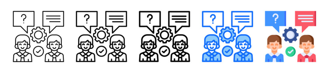 Clarrification Icon In 5 Different Styles Set Collection