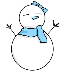 the cartoon snowman isolate on png background