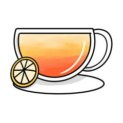 illustration of an orange tea