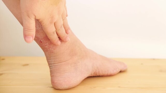 doctor, nurse heals with medicine wounds, venous ulcers on female leg, diabetes mellitus, varicose veins, healing ulcers, eliminating inflammatory process, sanitation pathogenic microflora