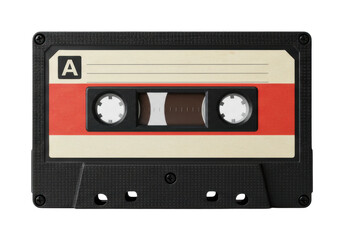 Obraz premium Retro music vibes home studio cassette tape nostalgic atmosphere music concept. Cut out png