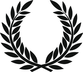 simple laurel wreath icon silhouette.