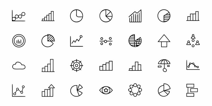 Data Visualization Graph Icons &ndash; Analytics, Trends & Business Insights Vector Pack