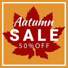 Autumn Maple Leaf Sale Banner – 50% Off Seasonal Promotion