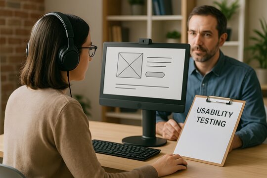 A usability testing session. 