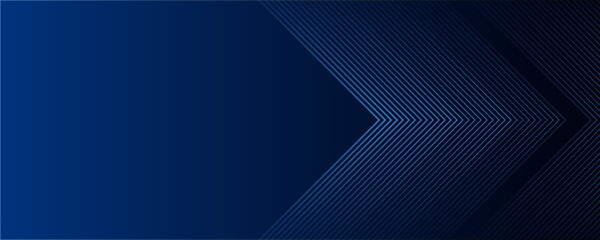 Blue abstract background with glowing arrow lines. Modern shiny blue geometric lines design. Technology futuristic concept.