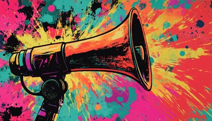 Colorful Collage Featuring Megaphone Announcing Wild Sales. Vintage Style With A Mix Of Y2k, 80s, And 90s Elements. Abstract And Vibrant Design With Discount And Grunge Influence.