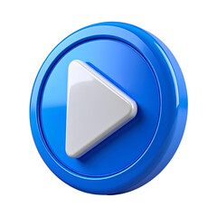 3D plastic player icon, minimalistic style, interface button, isolated on a transparent background, generative AI