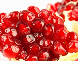 Pomegranate Seeds on White Background
