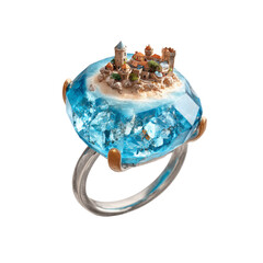 Miniature Island Seascape Ring Fantasy Coastal Jewel