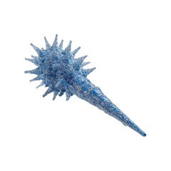 Microscopic View of a Spiky, Blue, Aquatic Microorganism