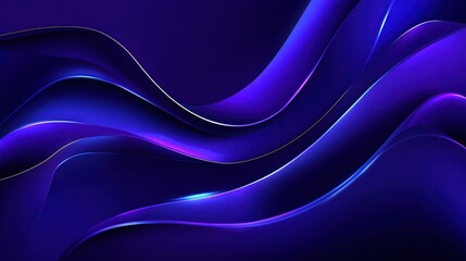 Fototapeta premium Abstract background with smooth flowing blue and purple waves creating a futuristic and elegant design on a dark backdrop
