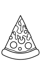 Vector illustration of a slice of pizza, clean geometric style, isolated