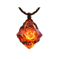 Fiery Rose Gemstone Pendant Necklace - Fantasy Jewelry