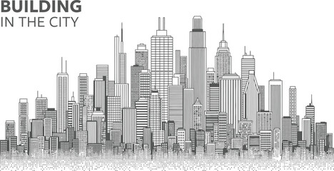 Abstract City Vector - Transparent Night City Landscape
