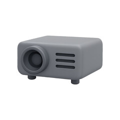 Fototapeta premium Gray 3d projector icon isolated on transparent background
