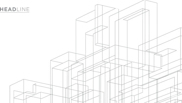 Abstract Architectural Construction - Geometric Technological Background
