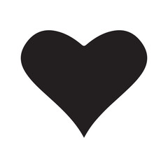 Black heart isolated on white background. illustration eps10