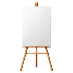 Blank Canvas on Wooden Easel Ready for Creative Art Projects and Inspirational Designs in a Studio Environment