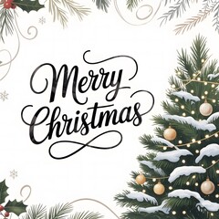 christmas tree typography with lights
