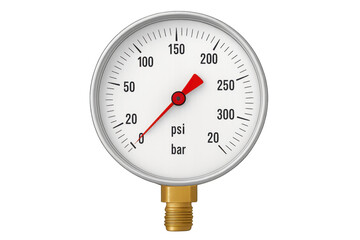 Pressure gauge measuring pressure with transparent background