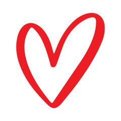 red heart on white background